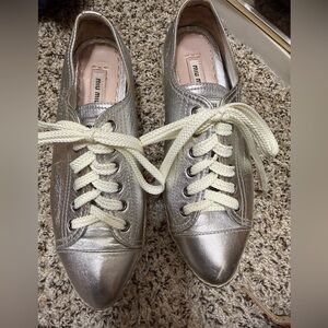 Miu miu Shoes Silver Sneakers platform espadrilles Spring & Summer
